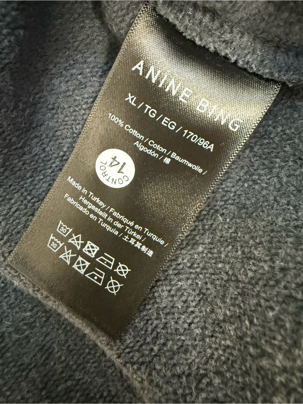 NWT Anine Bing Womens Sweatshirt University Chicago Washed Black Sz XL - Picture 10 of 11